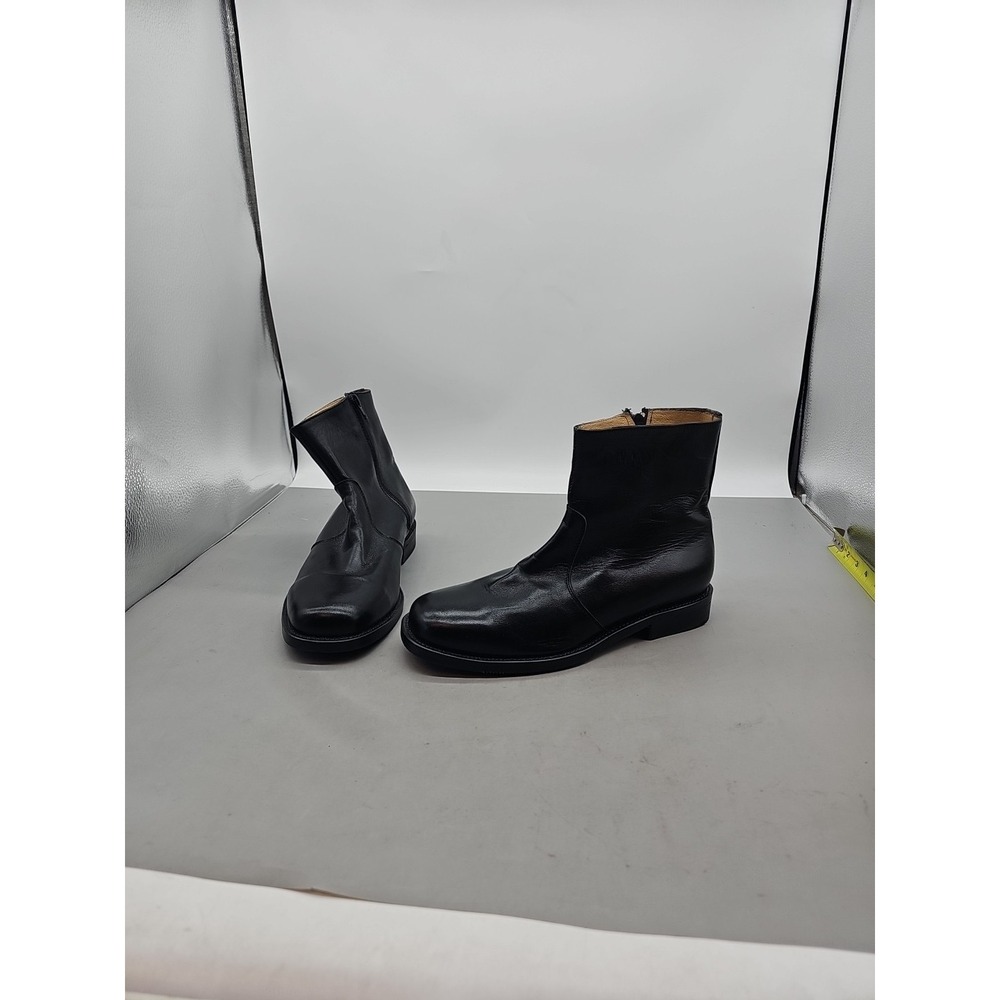 NEW MENS HITCHCOCK BLACK LEATHER CHELSEA BOOTS SZ 7 E  Side Zip EUC